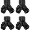 Tap Y Splitter 2 Way 2 Valves Hose Splitter Connector for Garden Hose Faucet EU Standard 4pcs (Black)