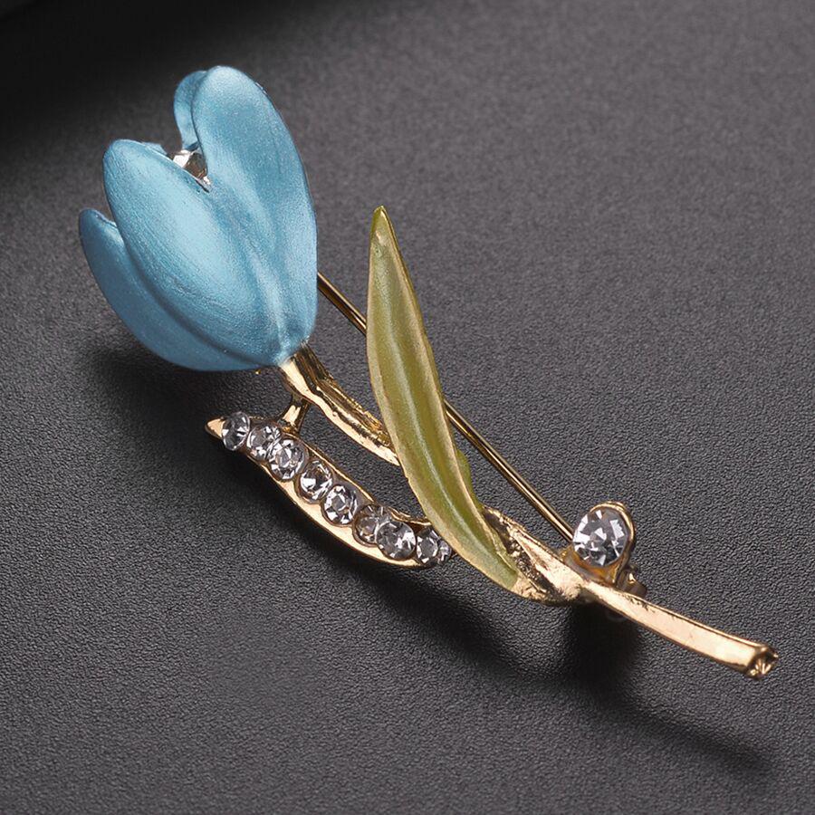 Contemporary Drip Oil Tulip Flower Brooch