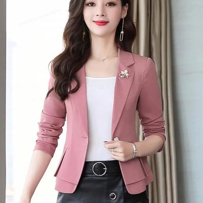 Giacche da donna primavera autunno blazer tinta unita moda slim ufficio blazer corto donna elegante singolo bottone formale blazer cappotto