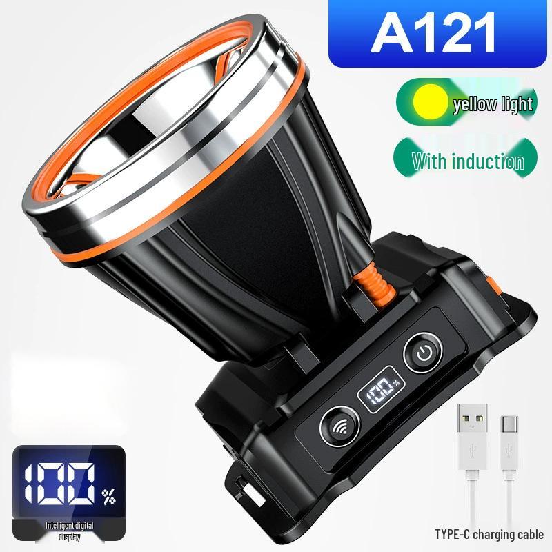 High-Brightness Rechargeable LED Headlamp for Night Fishing, Mining, Camping, and Outdoors