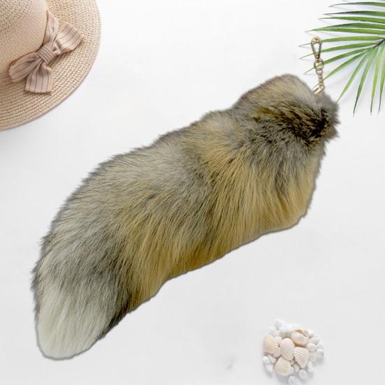 Extra velká falešná klíčenka Fox Tail Velká imitace Fox Tail Přívěsek na klíče Ozdoba Snadné připevnění k taškám Batohy Cosplay doplněk