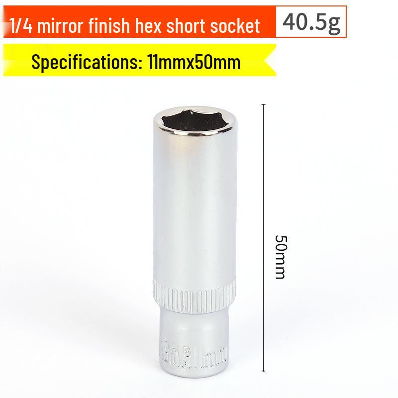 1/4" Chrom-Vanadium-Stahl Sechskant-Steckschlüsselsatz mit verlängertem Schlüssel und Sechskantkopf