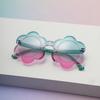 New one-piece color children's sunglasses round frame children's glasses sun protection baby sunflower sunglasses