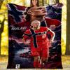 1pc Haaland1 Theme Blanket - Digital Print, Polyester, Cozy for All Seasons, Perfect for Outdoor, and Travel