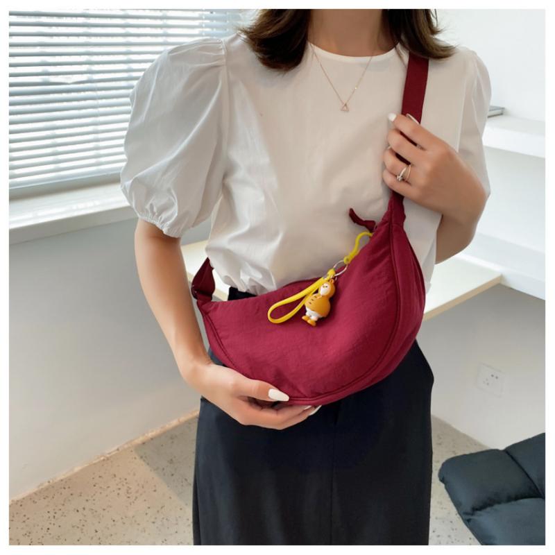 Jednoduchá a módní taška na knedlíky Dámská taška Crossbody Bavlna Malá látková taška Taška přes rameno Taška přes rameno