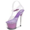 Fashion Women Designer Sandals Nightclub Model Shoes Super High Heels 16.5Cm Stiletto Sandals Transparent Crystal Shoes