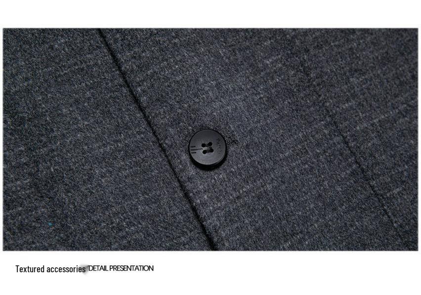 Men's Double-Faced Cashmere Stand Collar Coat: Zhongshan Suit, Middle-Aged Dad's Casual Woolen Overcoat for Autumn/Winter.