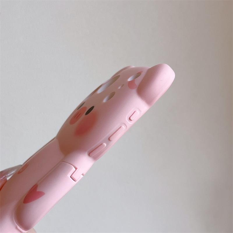 Cartoon Pig & Bear Anti-Fall Phone Case for iPhone 11/12/13/14/15/16/17/PRO/MAX