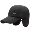 Hat Men's Autumn and Winter Baseball Cap Warm Plus Velvet Thickened Cold-proof Ear Protection Windproof Cotton Hat for Middle-aged and Elderly People
