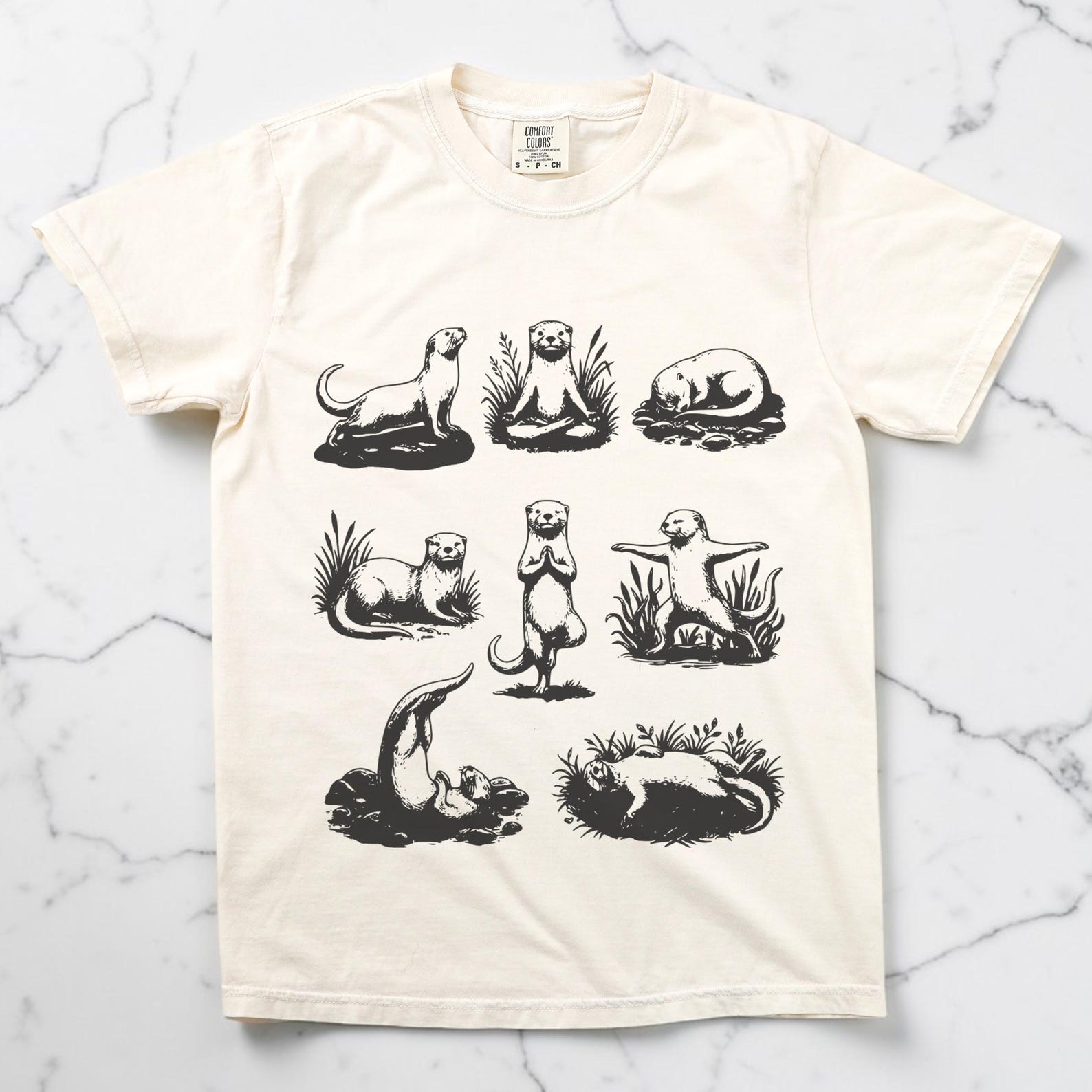 Otter Shirt, Unisex Comfort Colors, Yoga Otter Graphic Tee, Otter Lover Gift, Sea Otter Tee, Funny Animal Shirt, Wildlife Gift, Quirky 3XL