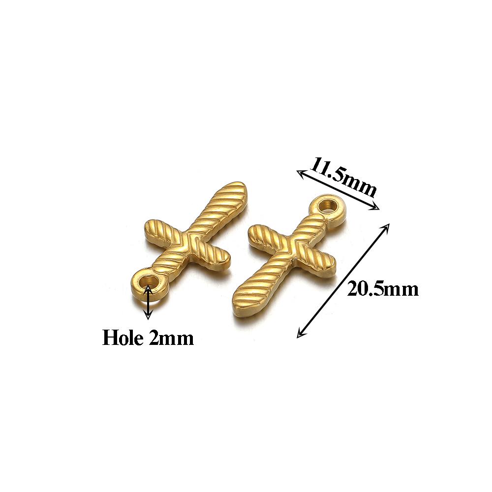 5pcs Stainless Steel 18k Pvd Gold Plated Cross Charms Pendant for DIY Jewelry Boho Necklace Earrings Making Bracelet Supplies