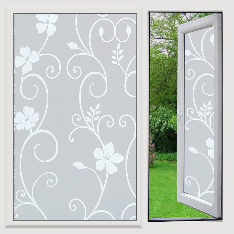 Frosted Window Film Slavic Privacy Decor, Self-Adhesive Bathroom Glass Cover, UV Blocking Frosted Sticker for Home