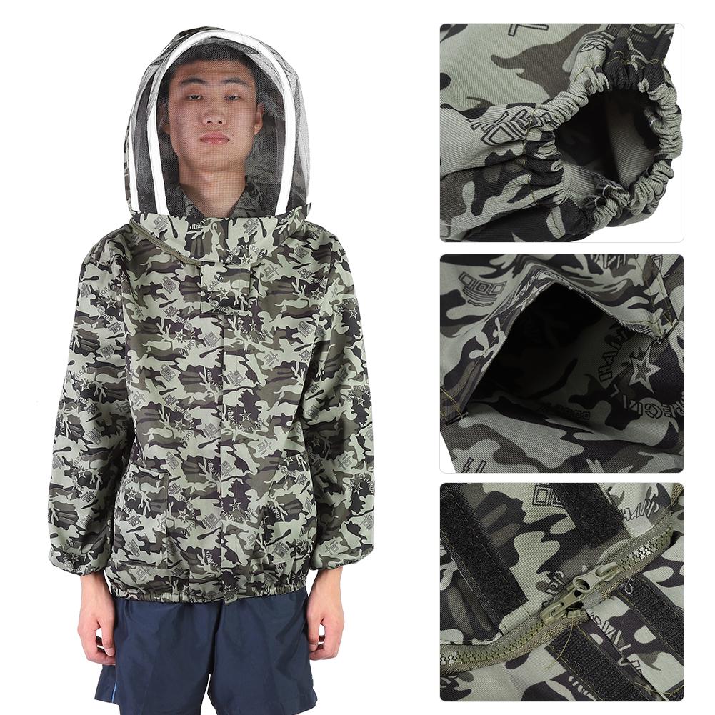 Foldable Beekeeping Protective Veil Jacket Double Zippered Bee Suit Beekeeper Supplies