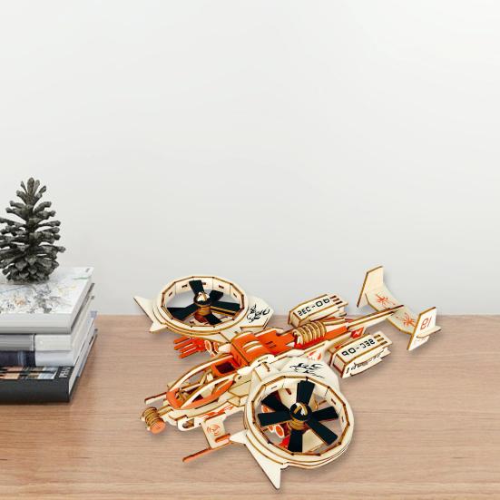 3D Robot Puzzle Model DIY Wooden Puzzle Assembly Toy Mechanical Robot Airplane Dog Building STEM