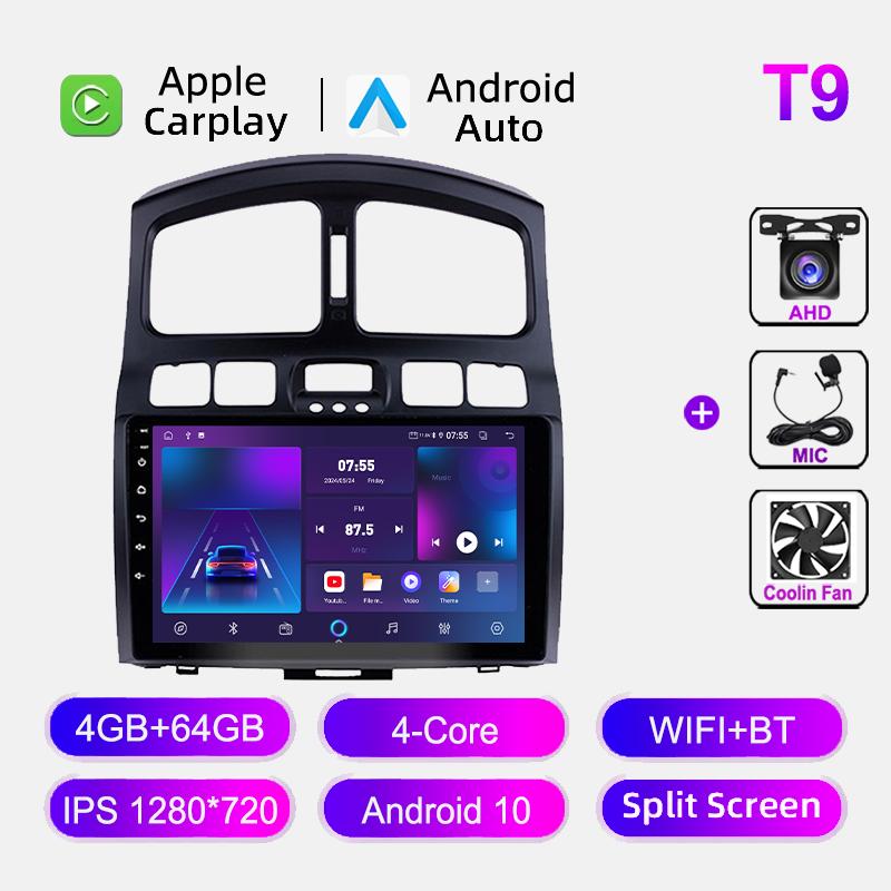 Android Auto Car Radio For Hyundai Santa Fe 2005-2015 Navigation GPS Multimedia Video Player Head Unit Wireless Carplay Stereo