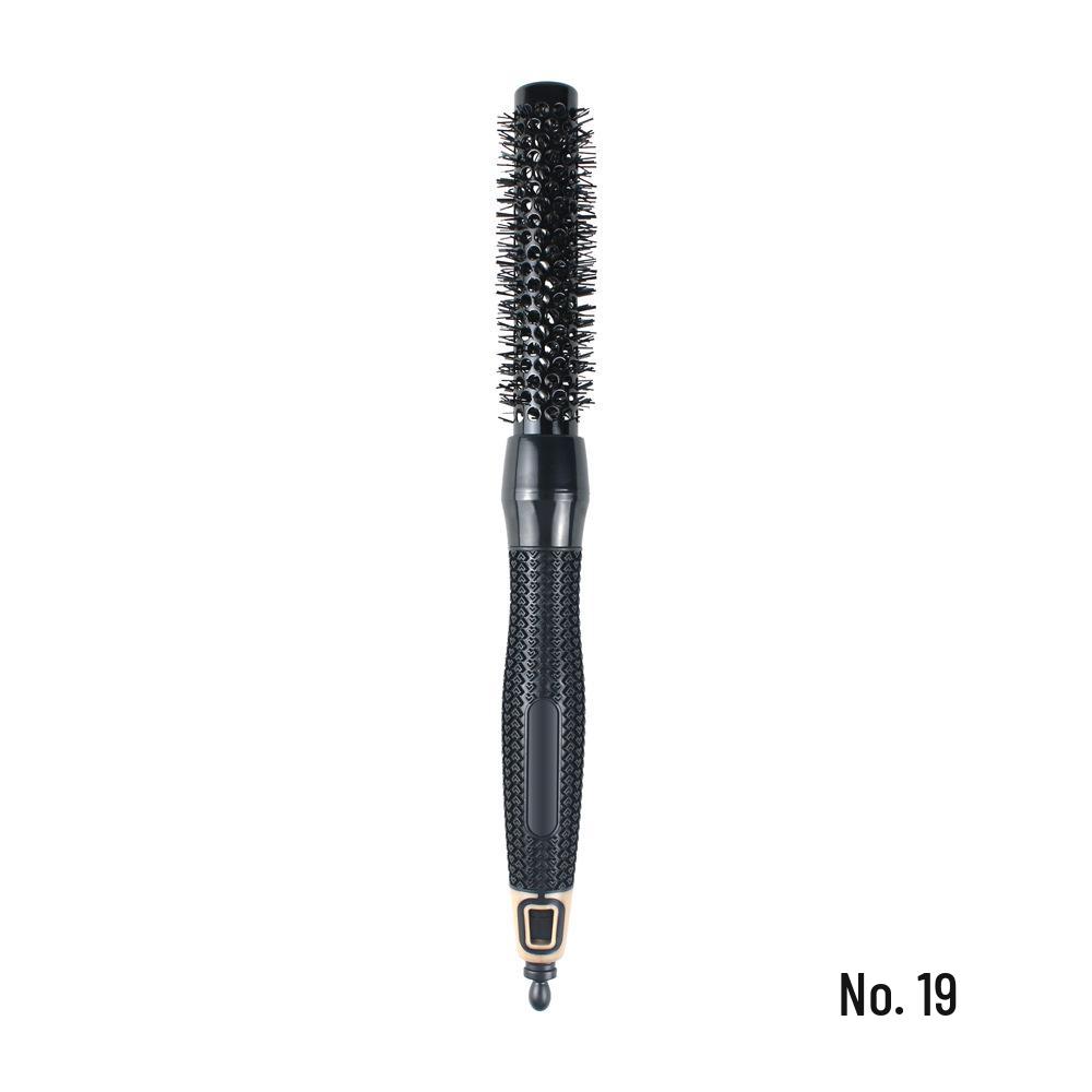 

Профессиональная круглая роликовая щетка для укладки – Теплопроводящая черная нейлоновая и керамическая парикмахерская щетка. Large