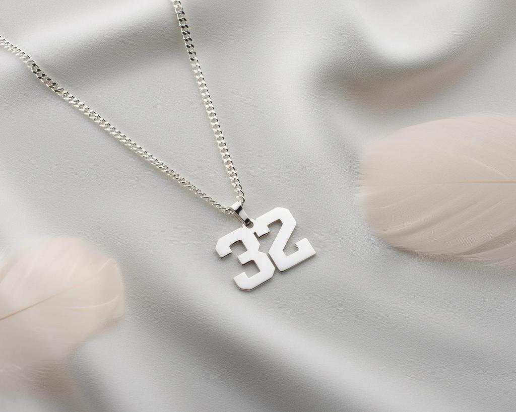 Dreamtimes Necklace with Number Sport Number Necklace Lucky Pendant Necklace With Number Personalize Pendant Jewelry Number