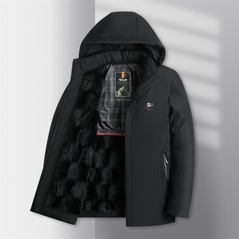 Новая куртка делового стиля для пап среднего и пожилого возраста со съемным капюшоном — фото 2