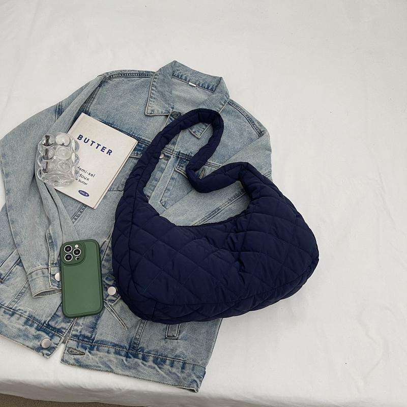 Diamond Embroidery Tote Bag Shoulder Bag Women Solid Color Large Capacity Crossbody Bag