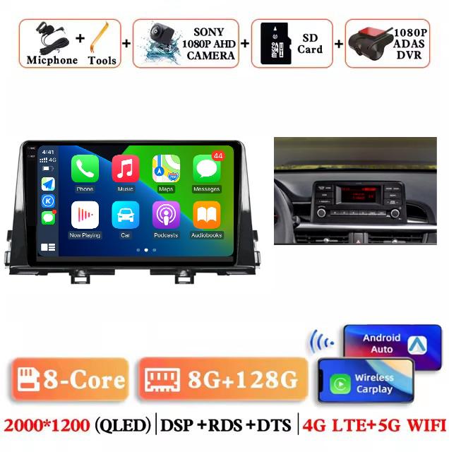 Android 14 Carplay Auto 2K Screen Car Radio Multimedia Video Player For Kia Morning 3 Picanto 2017 - 2020 2021 Autoradio Stereo