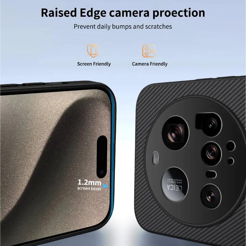 Anti-Drop Carbon Fiber Silicone Soft Phone Case For XiaoMi 15 Ultra 14T Pro Protect Magnetic Wireless Charging Back Cover Cases