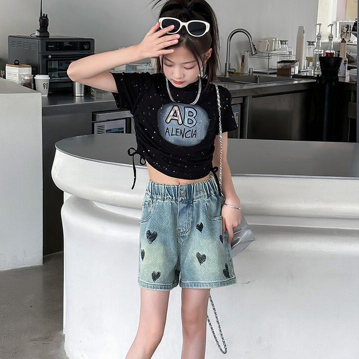 Sommer Mädchen Denim Shorts Locker Sommerhosen Vielseitige Jeans Kinder Shorts Dünne Shorts