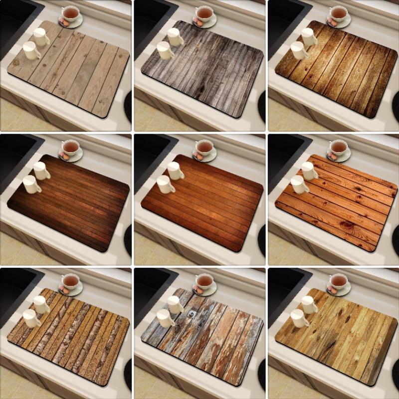 Amerikanischer Stil Massivholz Druck Kaffeemaschine Abtropfpads Geschirr Isolierung Saugfähige Abtropfpads Heim Desktop Dekor