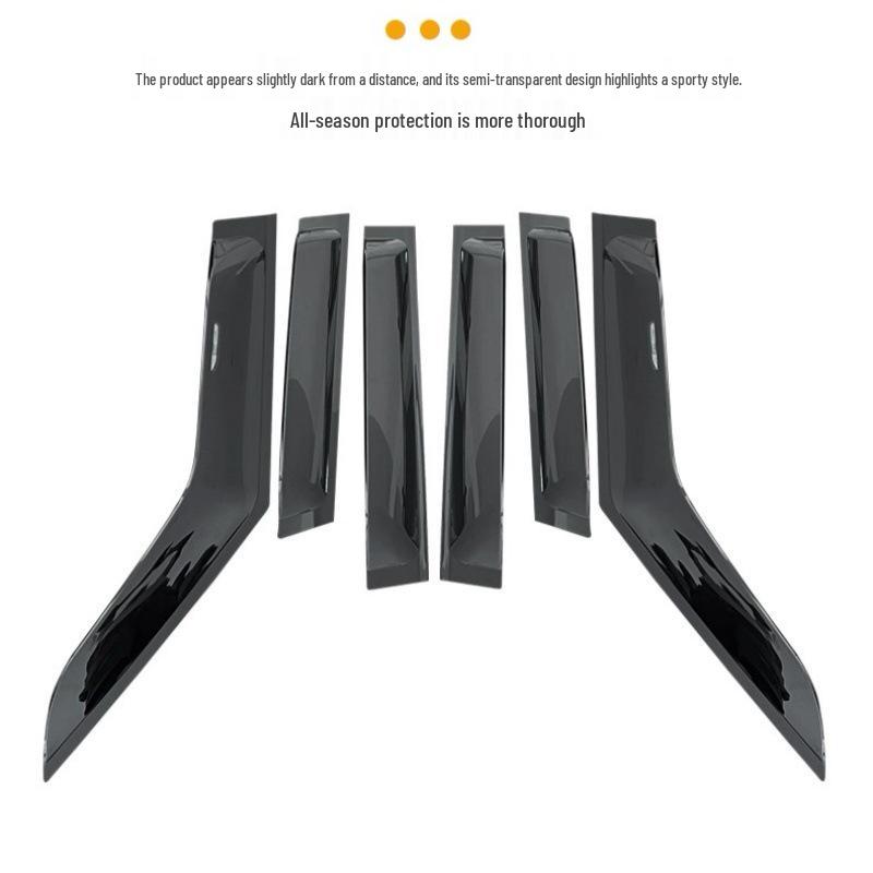 Jishi 01 Car Rain Guard: Wide & Thick Semi-Transparent Visor