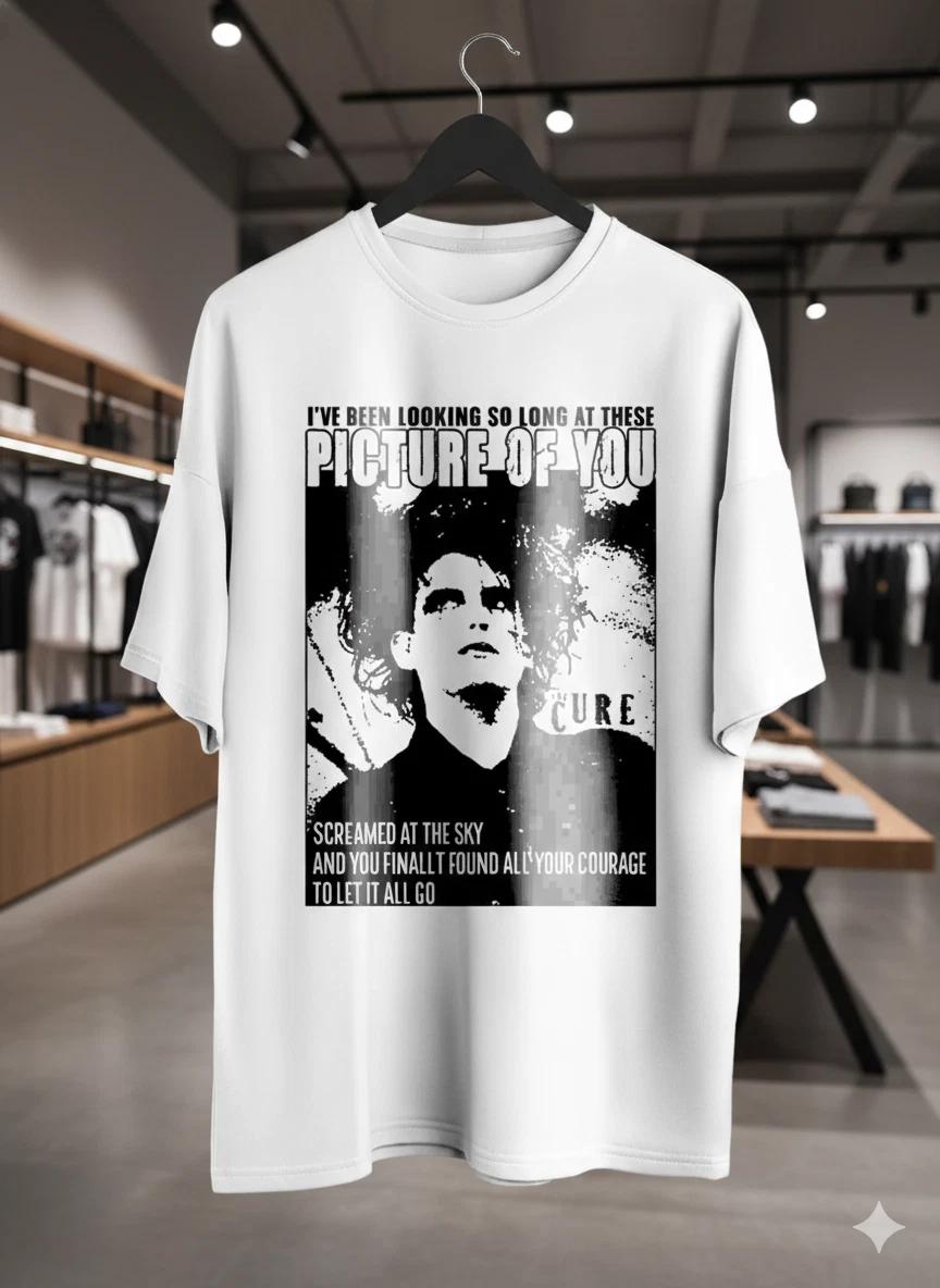 Unisex Adult Casual Graphic The Cure Picture of You Lyrics T-Shirt ... XXXL