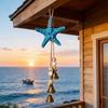 Wooden Beads Beach Decor Metal Bells Ocean Themed Hanging Ornament Starfish Wind Chime  Home Decor