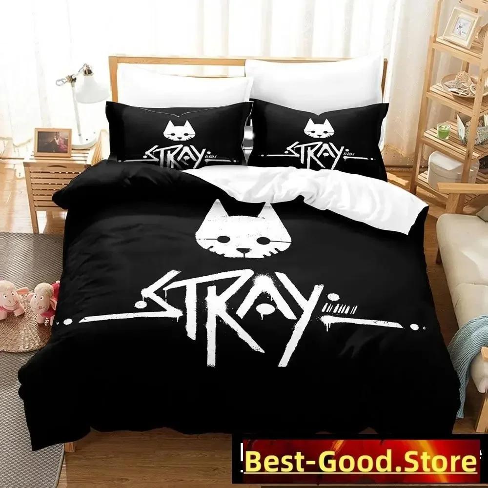 Fashion Stray Game Cat Momo Bedding Set Printed Bed Set With Pillowcase Bed Duvet Cover Soft Single Double Queen Super King Size