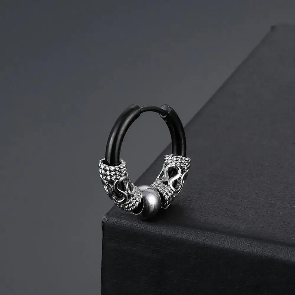 Wannee 2pcs Cross Feather Stud Earrings Punk Rock Style Stainless Steel Hiphop Jewelry For Women Men