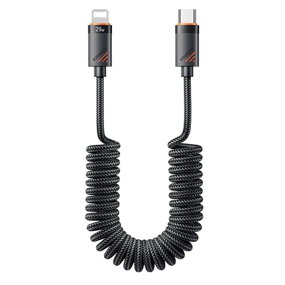 

ESSAGER Spring Data Cable Type-C to Lightning PD 29W Fast Charging Cable 1.2m A