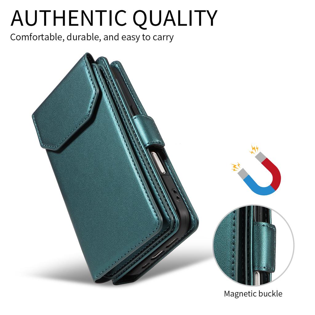 For Google Pixel 8 Case with Multi-Card Holder and Strap PU Leather Phone Cover Stand