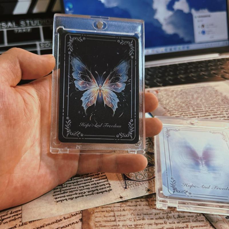 Creative Butterfly Dynamic Pattern Cards Anime Action Figure Cartoon Grating Card Bookmark Backpack Pendant Gifts for Girlfriend