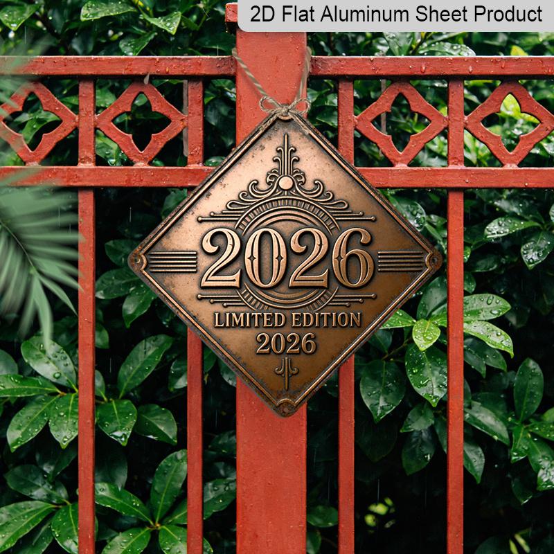 2D Flat - 1pc Vintage 2026 Limited Edition Collectible Gift for Father | Vintage Metal Aluminum Sign, Suitable for Study, Office, Entryway, Hallway