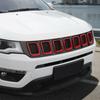 7pcs Front Grille Grill Ert Cover Frame Decor for Jeep Compass 2017- Red