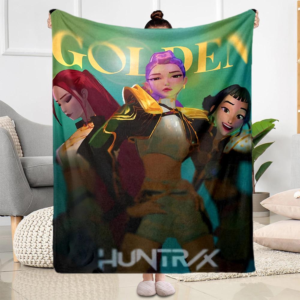 1pc Demon Hunter Girls: Future Fusion blanket Soft and Warm for Sofa Office Camping Travel Livingroom Great Gift for Friends and Family Comfortable