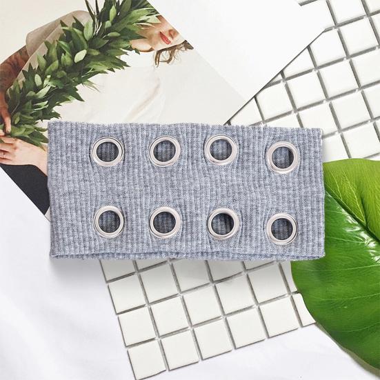 Women Hair Band Punk Style Rock Stretch Headband with Hollow Eyelets Aesthetic Design Hair Accessories