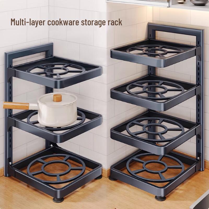 4-Tier Under-Sink Kitchen Pot Storage Rack