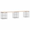 VidaXL Design Gabion Garden Bench 203x31x42 Cm Solid Pine Wood 834332