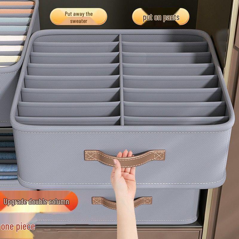 Foldable Storage Box for Clothes, Underwear & Socks - Household Organizer with Divided Compartments for Dormitory Drawers
