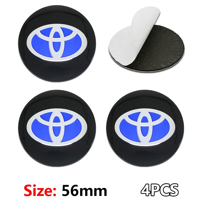 Toyota 56 MM Nakładka na środek piasty koła samochodowego Aluminiowe Metalowe Naklejki z Logo Do Rav4 Corolla Camry Aqua Yaris Cross Auris TRD Prius Chr GR