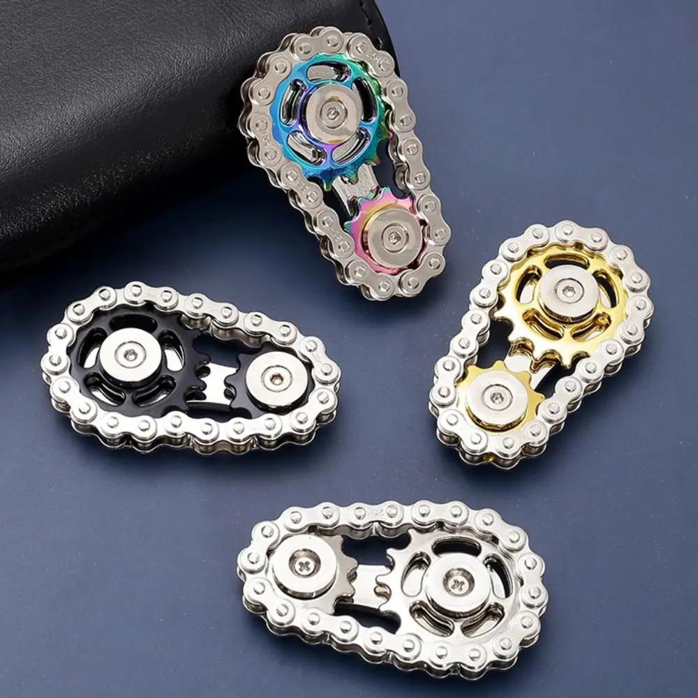 Chains Gear Fidget Spinner Spinning Top Fingertip Sprocket Hand Spinner Chain Gear Gyroscope Metal Wheel Gear Chain Gyroscope