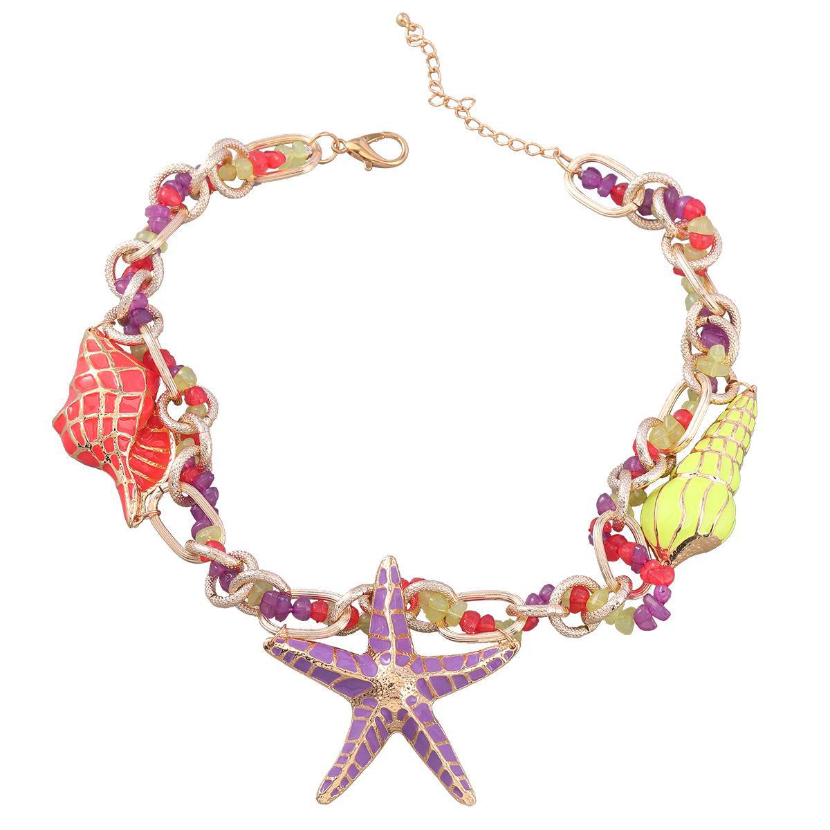 

Ожерелье в стиле ретро с раковиной и морской звездой в виде океана - женские аксессуары в стиле хип-хоп