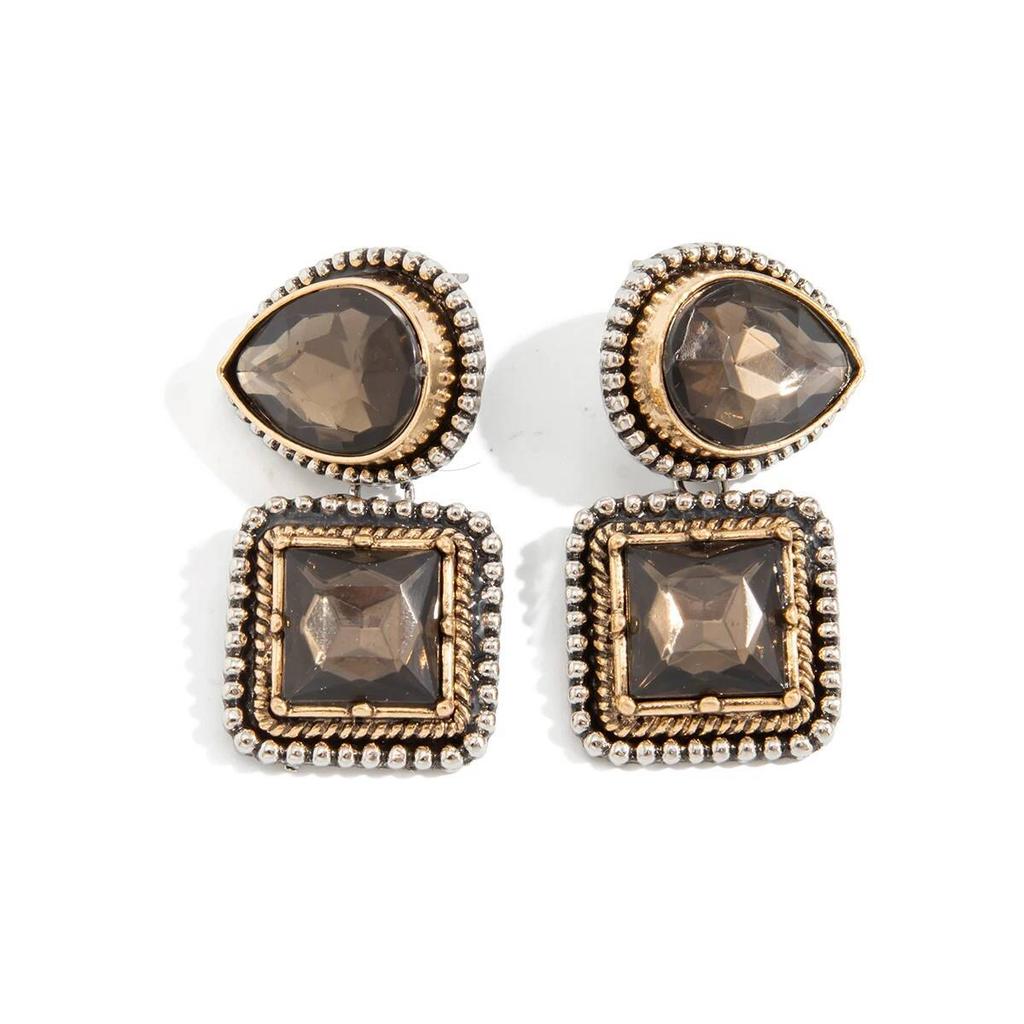 IngeSight.Z Vintage Geometric Irregular Acrylic Drill Drop Earring Woman Classic Luxury Banquet Party Ear Accessory Jewelry Gift