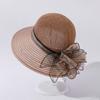 Summer Ladies Hat Leisure Beach Women Sun Hat Elegant Wide Brim Hat Silk Flower Bucket Hat Casual Cap Female Fedora
