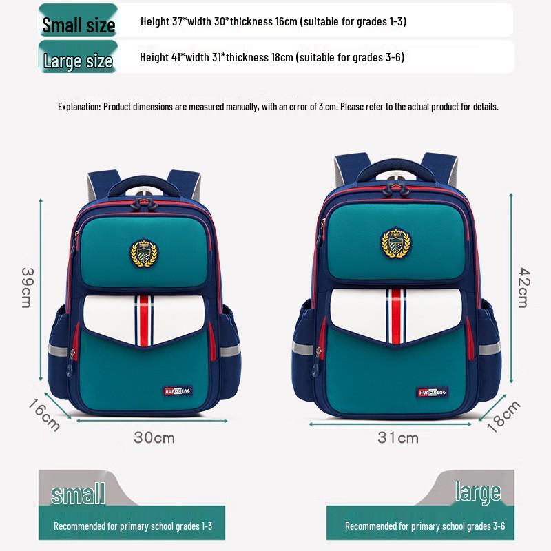 New Style Lightweight Primary School Backpack for Grades 1-6, Designed for Boys and Girls Ages 6-12, with Large Capacity and Comfort