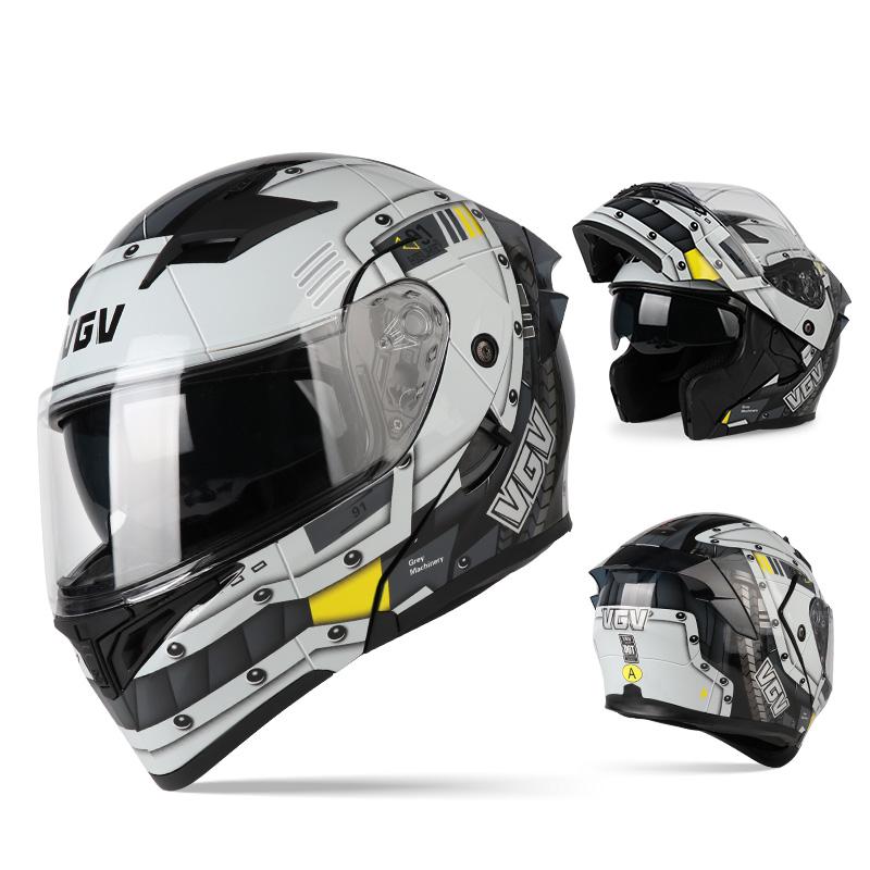 VGV Double Lens flip up helmet Openable motorcycle helmet Various Tinted Lens Sun protection glare and UV rays Modular cycling