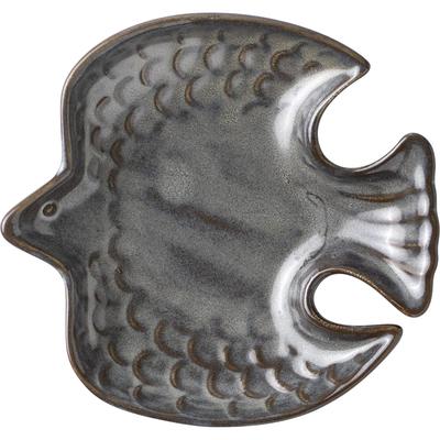 Minoru Pottery Mino Ware Dinky 120 Bird-Shaped Plate, Silver Metallic